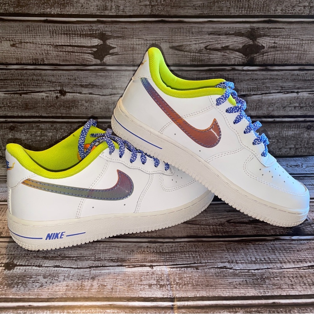 Nike Force 1 LV8 White/Multi-Color DQ7768-100 Size 3Y Youth